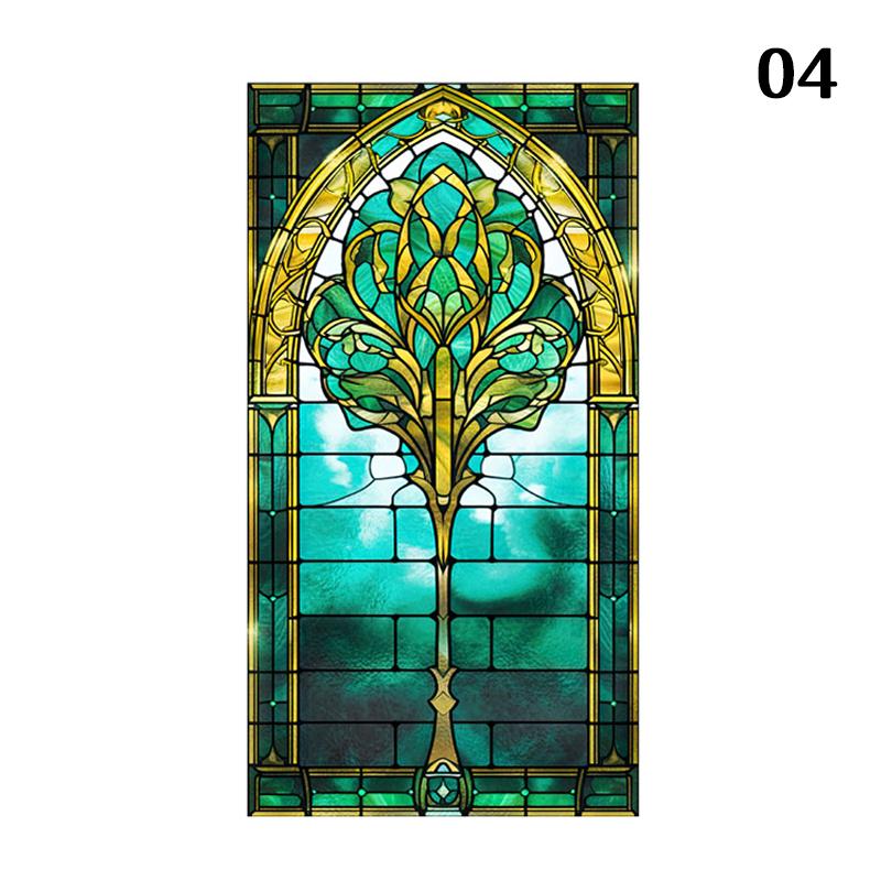 Ретро Арт-стекло Пленка Европейский стиль Витраж Церковное искусство Приватность Окна Наклейки Непрозрачный Отель Клуб Веранда Окно Декор Пленка