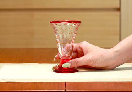 Soejima Glass Hizen Vidro Liquor Cup Jomon Pilsner Red Made in Japan Gift [Традиционное ремесло/Выдувное стекло/Подарок] (Подарок на праздник)