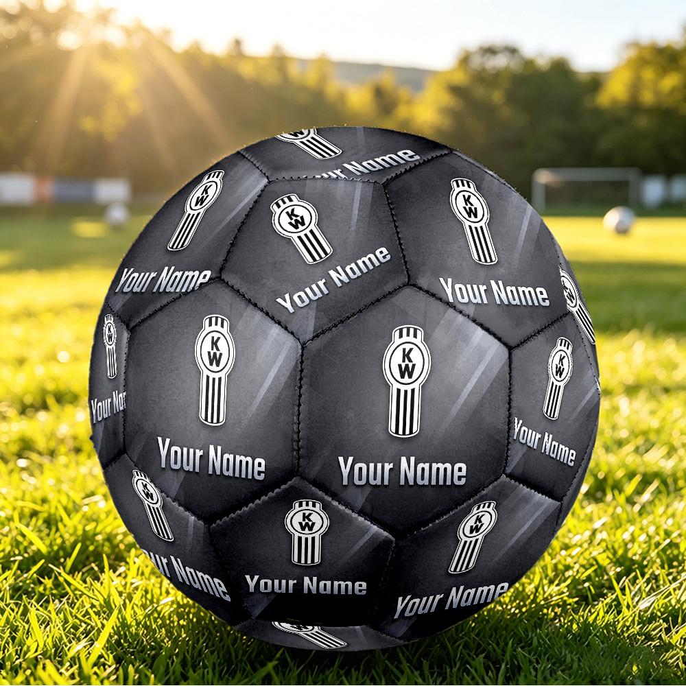 Kenworth Size 5 Football, Custom Name Text Personalized Soccer Ball Sport Training Gift