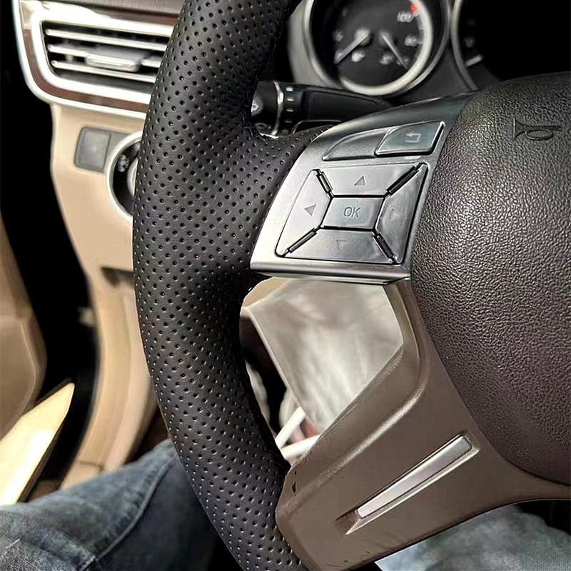 Для Mercedes Benz C180 C200 C260 E200 E260 ML320 ML360 ML400 Ручная прошивка Нескользящий Кожаный чехол на руль автомобиля