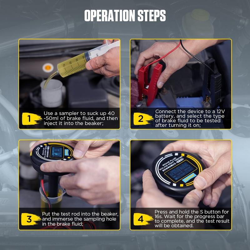 Autool AS506 Car Brake Fluid Tester Boiling Point Automotive Brake Oil Tester for DOT3/DOT4/DOT5.1/ENV4/ENV6 ATE/TRW/BOSCH/MOBIL