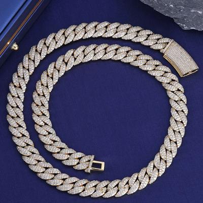 13-мм Кубинские Звеньевые Цепочки Iced Out Майами Кубинская Цепь для Мужчин Женщин Iced Out Блестящая Инкрустированная Цирконами Хип-Хоп Украшения