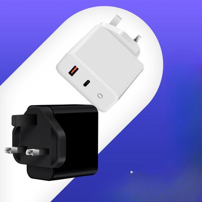 Зарядное устройство 40 Вт British GaN1C1A с несколькими протоколами PD20 Вт+QC3.0, двухпортовое, PPS, независимая интеллектуальная быстрая зарядка