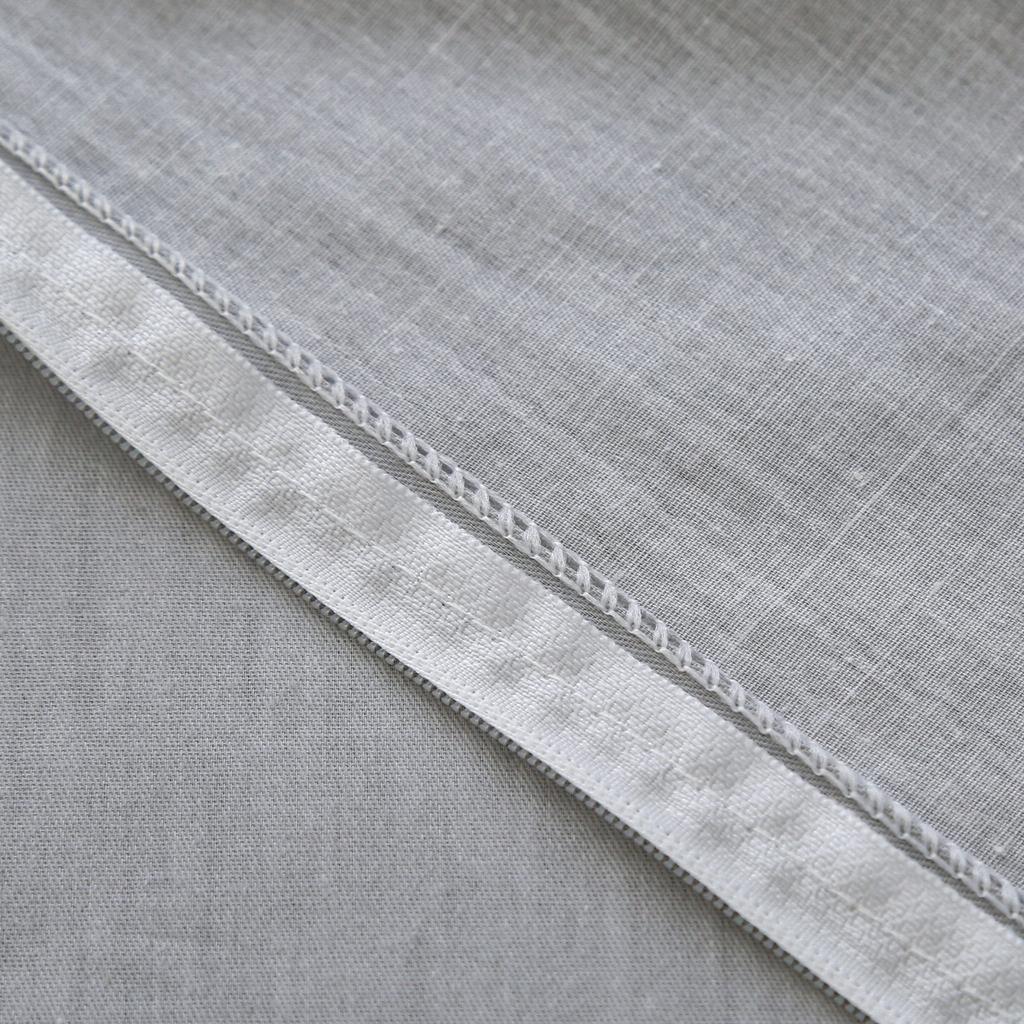 Satin bedding 220x200cm flowers ash gray white