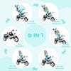 Children's Tricycle, Bicycle, Back Basket, Cup Holder, Sun Canopy, Metal, Green