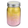 [Q4412] - Mason Jar Scented Candle 'Citronella' Yellow Pink (When Citronella Is La Dolce Vita) - 13x7. 5cm