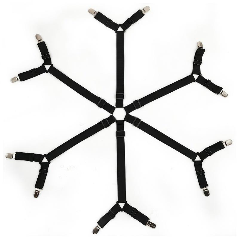 Adjustable Elastic Suspenders Gripper Bed Sheet Belt Fixator Sofa Covers Holder Blanket Mattress Straps Clip