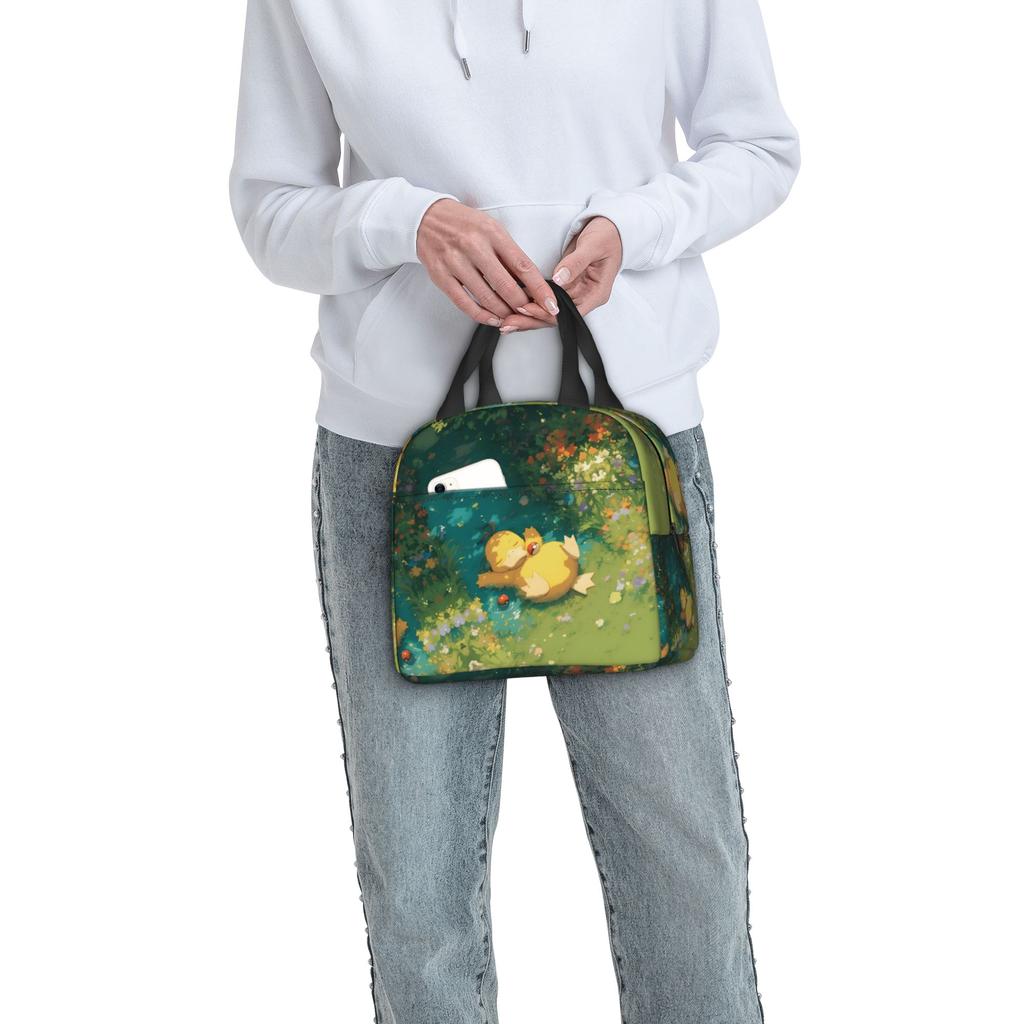 Custom P-Psyducks Insulated Lunch Tote Bag for Women Men Cartoon Resuable Cooler Thermal Bento Box Outdoor Camping Travel