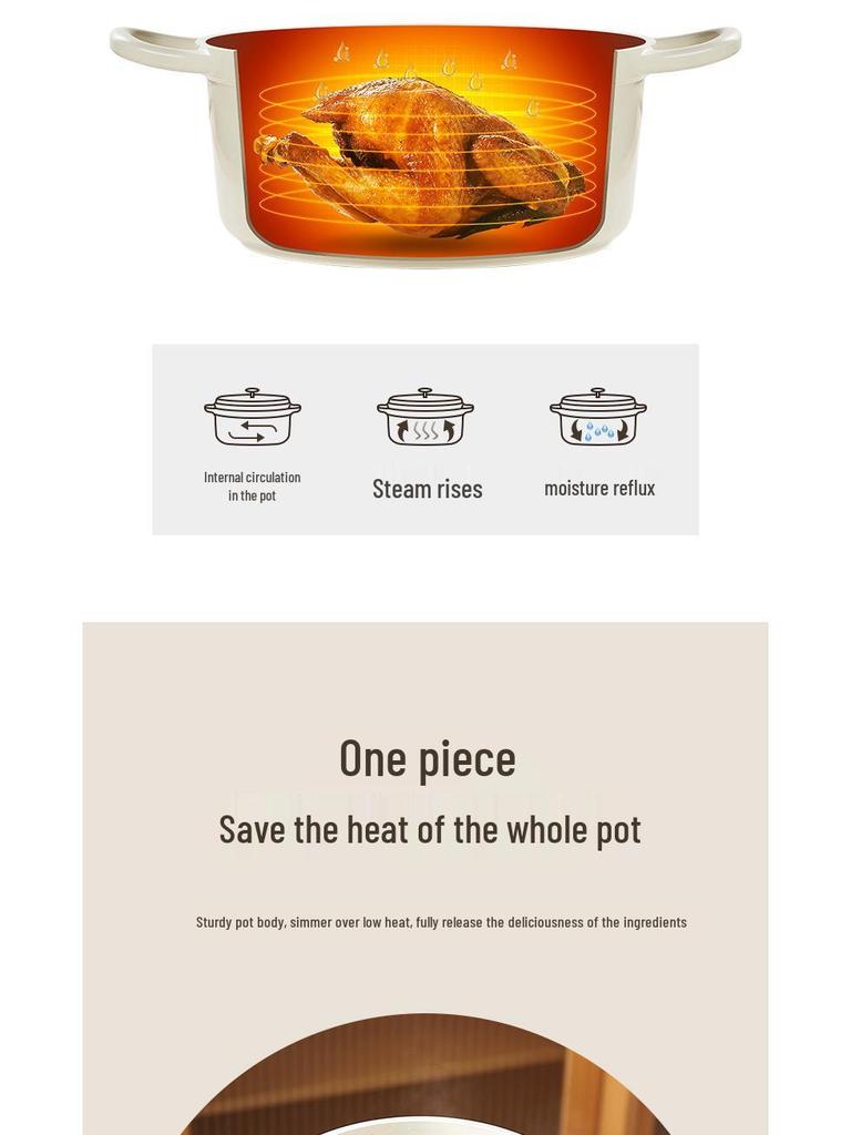 Кастрюля-казан Mingjue с антипригарным эмалевым покрытием, из алюминиевого сплава, подходит для индукционных плит, для тушения и супа.