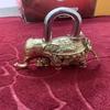 Латунный навесной замок в форме слона, однотонный латунный замок с двумя ключами