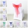 Organza Chair Sash Crystal Wedding Birthday Party Hotel Show Decoration Shimmer Shiny Bow Tie Band