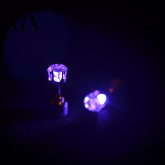Stud Earring 1Pc Ear Flashing Eye-catching High Transparency Handmade Faux Women Crystal Decorate Portable LED Accessories