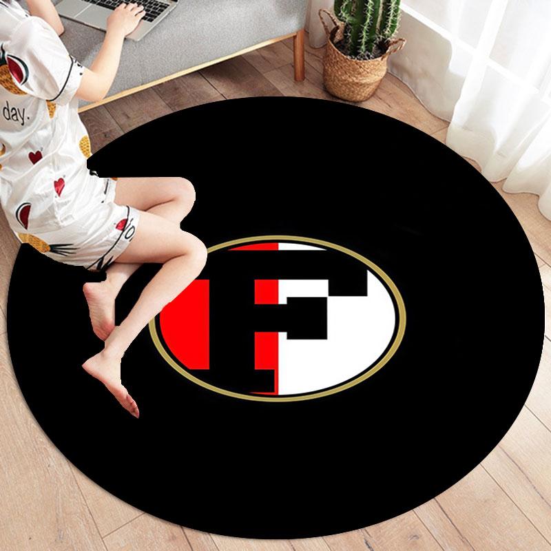 Feyenoord Round Area Rug,Carpet Rug for Living Room Bedroom Sofa Playroom Decor,Non-slip Floor Mat