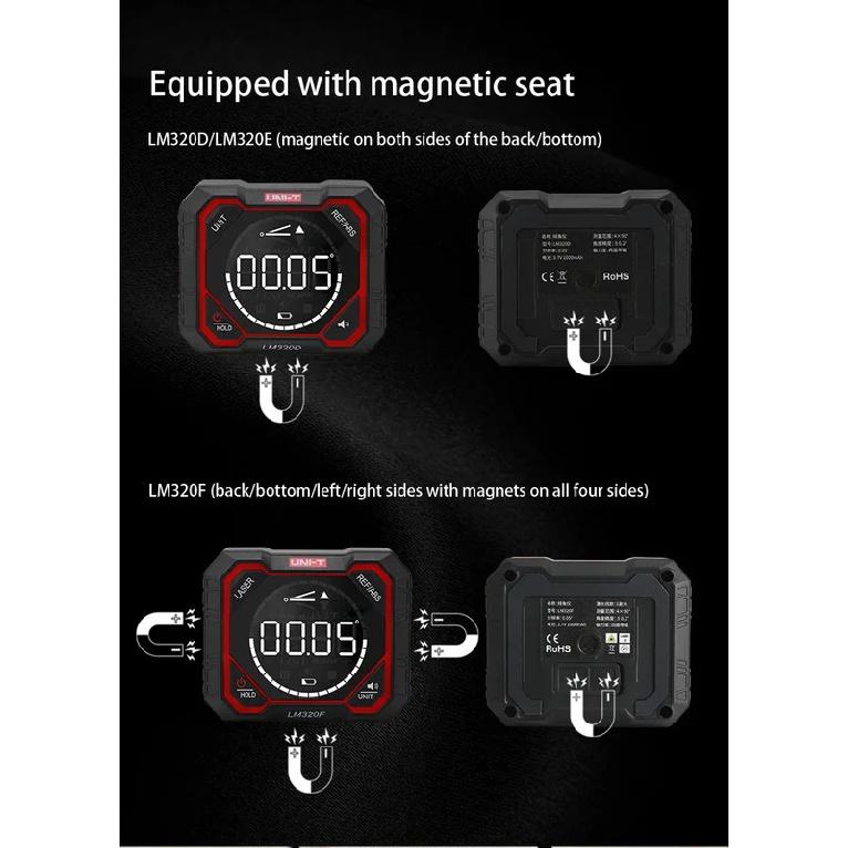 UNI-T LM320D LM320E LM320F Digital Inclinometer Angle Gauge Laser Line Tilt Levelness Meter Relative/Absolute Measurement