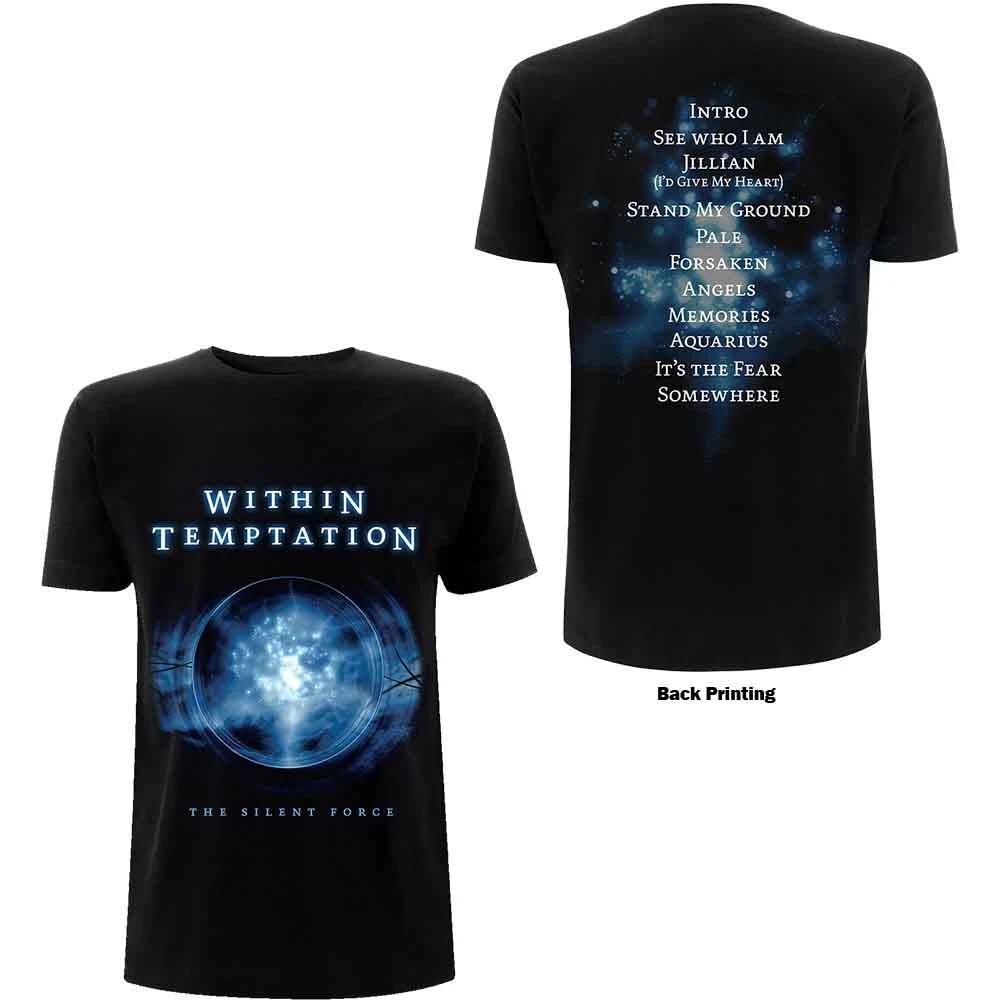 Within Temptation Silent Force Tracks T-Shirt Black New