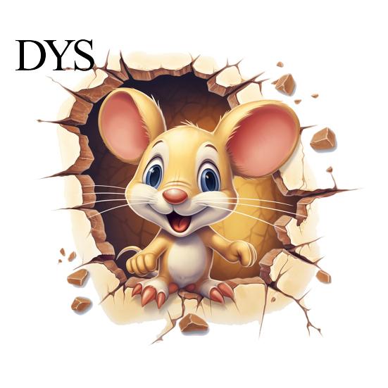 Self Adhesive Mouse Stickers for Toilet 3D Cartoon Sticker, Waterproof PVC Wall Decal, Removable Funny Bathroom Murals Stickers, Lid And Tiles