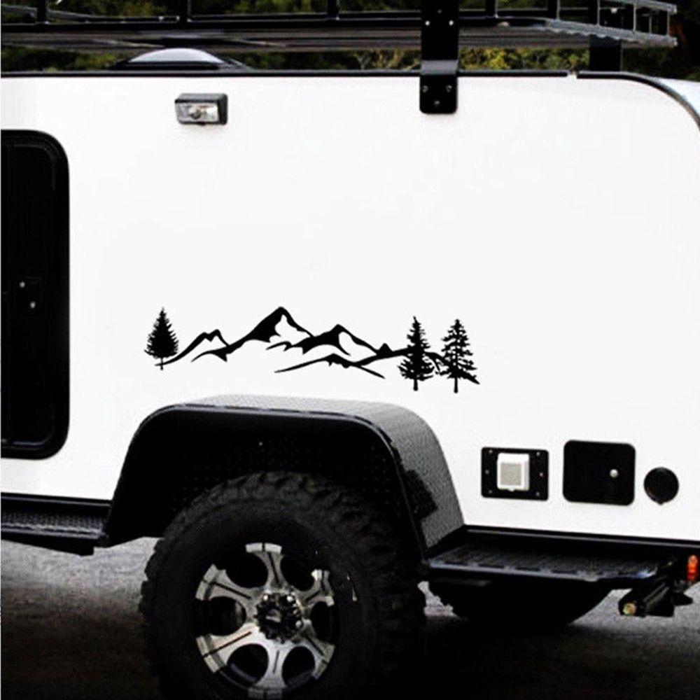 100cm Waterproof PET Camper Car Decor Car Sticker Auto Decal Tree Mountain