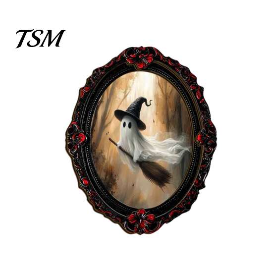 Soft Magnetic Office Whiteboard Items Retro Gothic Halloween Refrigerator Magnet, Distressed Oval Photo Frame Frige Magnets, Dark Decorative