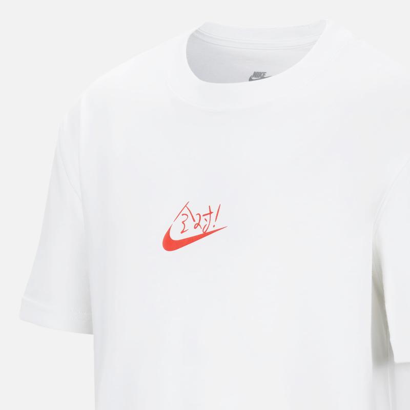 Nike Футболка С Принтом Логотипа Свободного Кроя Детские Топы Белый HJ3962100
