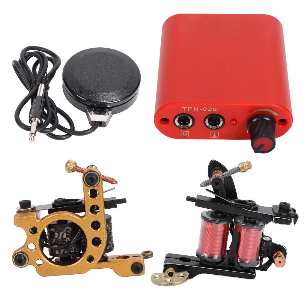 Complete Tattoo Machine Kit Professional Tattoo Beginner Kit Power Supply Needle Clip Cord
