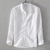 Men's Lightweight Summer Linen Shirt Jacket - Sun Protection, Thin, Long-Sleeved Casual Cotton Blend Top