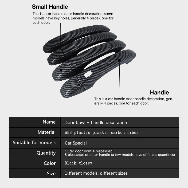 Carbon Fiber Door Handle Cover Fit for Renault Express Van Car External Protective Film Accessories Decorate Stickers