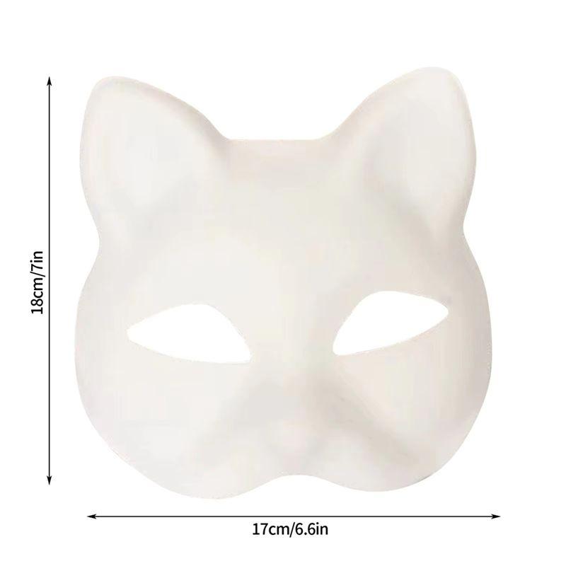 ABIY 10 ШТ. DIY Хэллоуин Терианские Маски Белый Кот Пустые Животные Полумаски Маскарад Косплей Вечеринка Маски