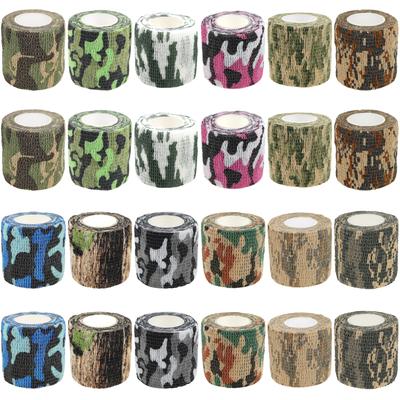 24 рулона камуфляжной самоклеющейся повязки, эластичная клейкая повязка, ветеринарная лента для домашних животных, пальцев, лодыжек, запястий, локтей