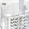 Modern Clear Acrylic Organizer Transparent Makeup Brush Organizer, Multi-Compartment Storage Bin, Elegant for Vanity Style Cosmetic Display Lip Gloss