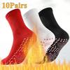 10 пар самонагревающихся носков Турмалиновые самонагревающиеся носки Зимние теплые согревающие носки Носки до середины голени, устойчивые к холоду Носки-тапочки