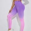Персиковые леггинсы для йоги с высокой талией и градиентом - Быстросохнущие и дышащие для весенних тренировок в зале