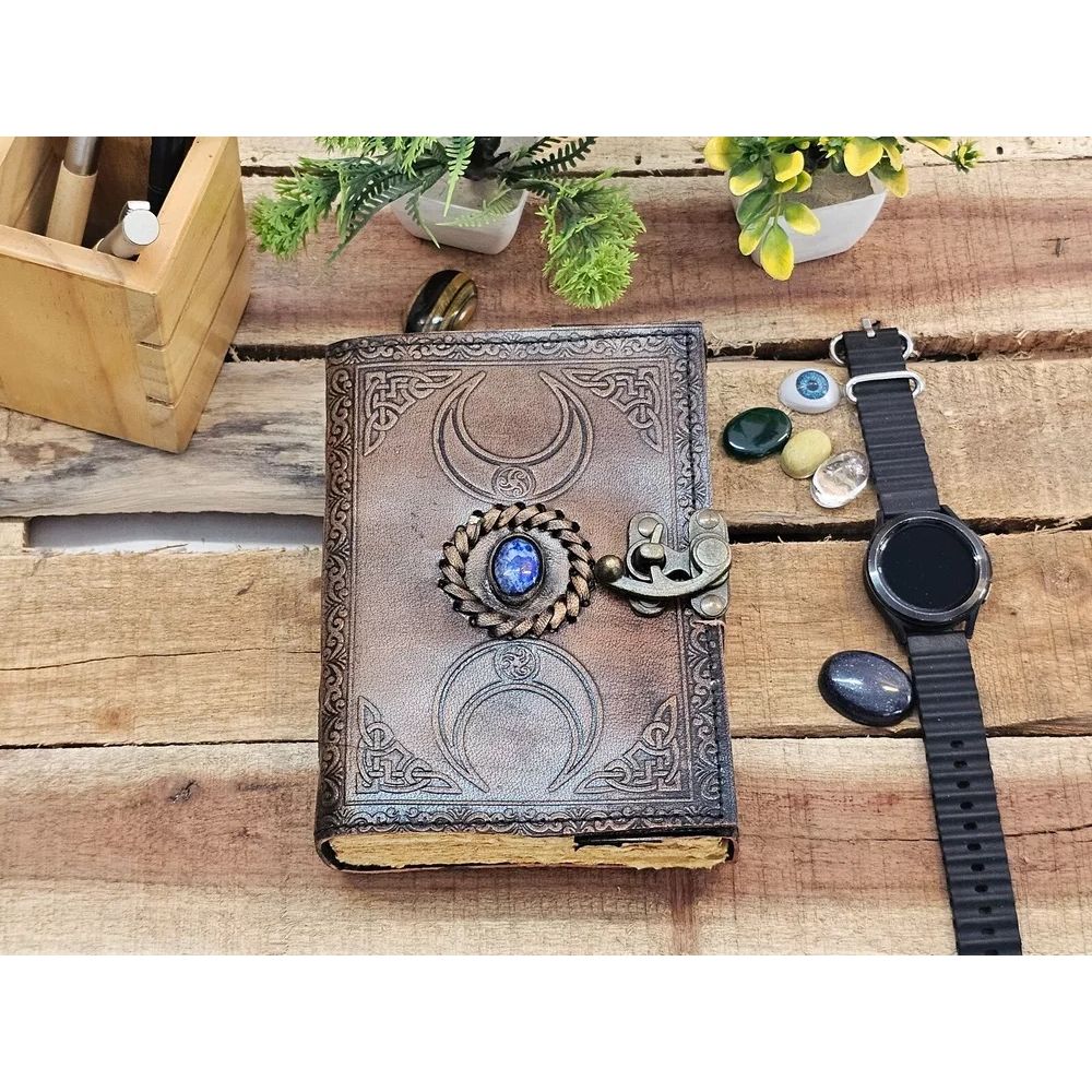 Кожаный журнал Книга заклинаний богини тройной луны книга теней Гримуар Декл