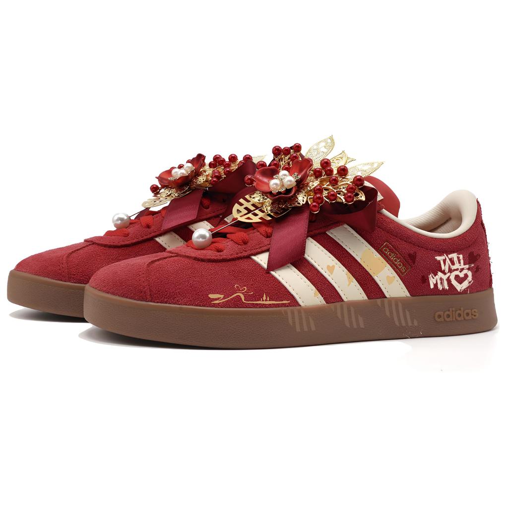 Adidas Vl Court Classic German Army Trainers Unisex Red KK3774(Team365-)
