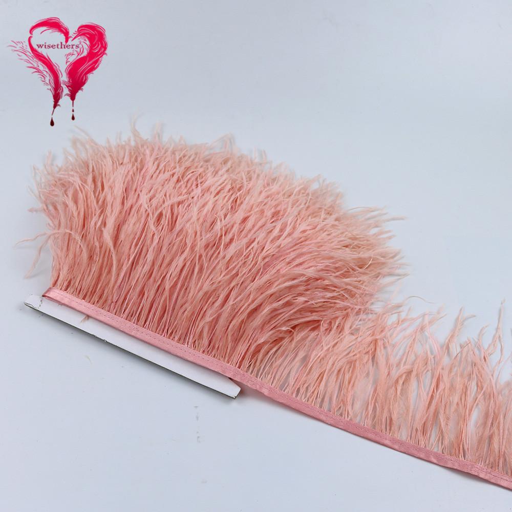 Ostrich Hair Cloth Edge Dress Dress Accessories Skirt Feather Trim With 10-15Cm Tassel