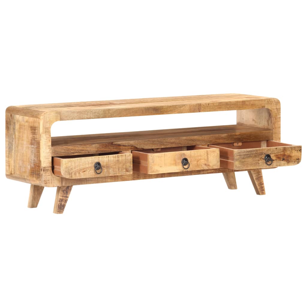 TV Stand 117x30x41 cm Rough Solid Mango Wood