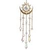 Rainbow Maker Golden Flame Moon Crystal Pendant AB Colourful Hanging Sunshine Catcher Moon Eye Moon Hanging Decoration Garden