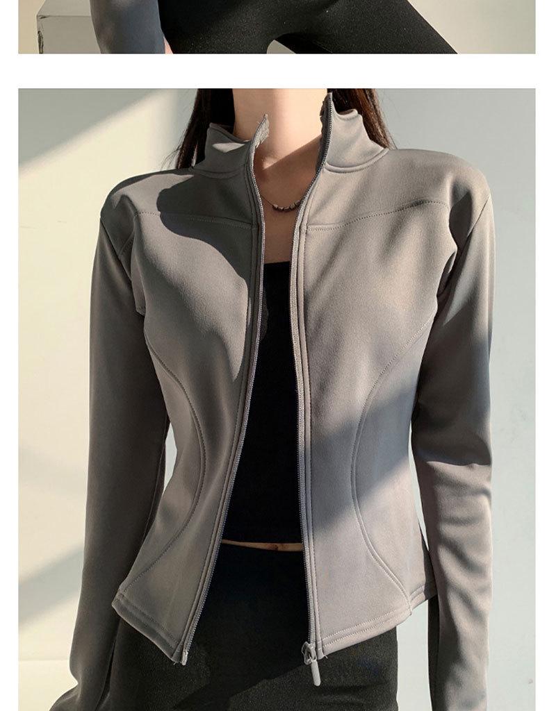 Женская флисовая куртка для йоги на осень/зиму - на молнии, с длинным рукавом, облегающего кроя для бега, велоспорта, фитнеса