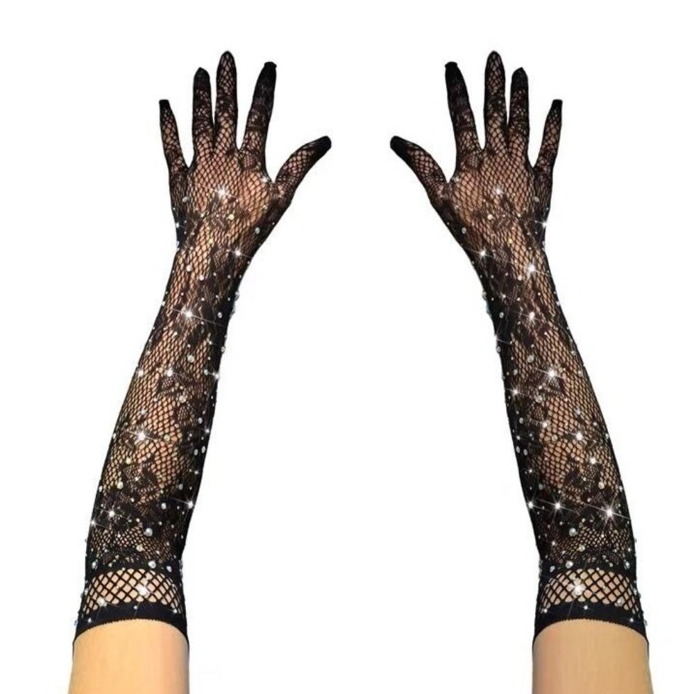Сетчатые длинные митенки для вечеринки, перчатки для выступления, новые сетчатые перчатки, подарок