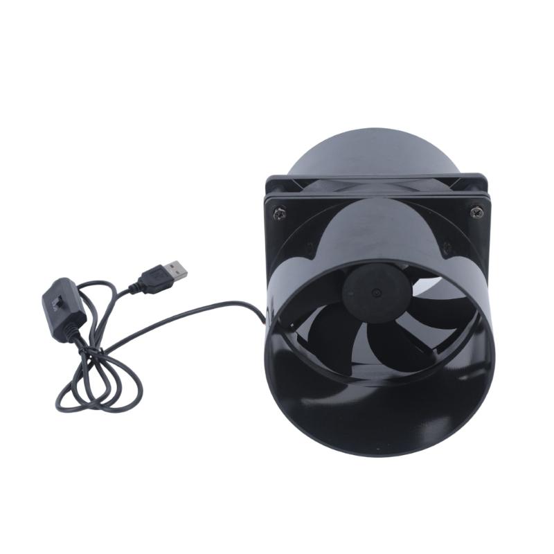 USB-вентилятор с тремя скоростями, компактный inline-вентилятор для вытяжки для ванной комнаты, кухни, корпусов 3D-принтеров и теплиц