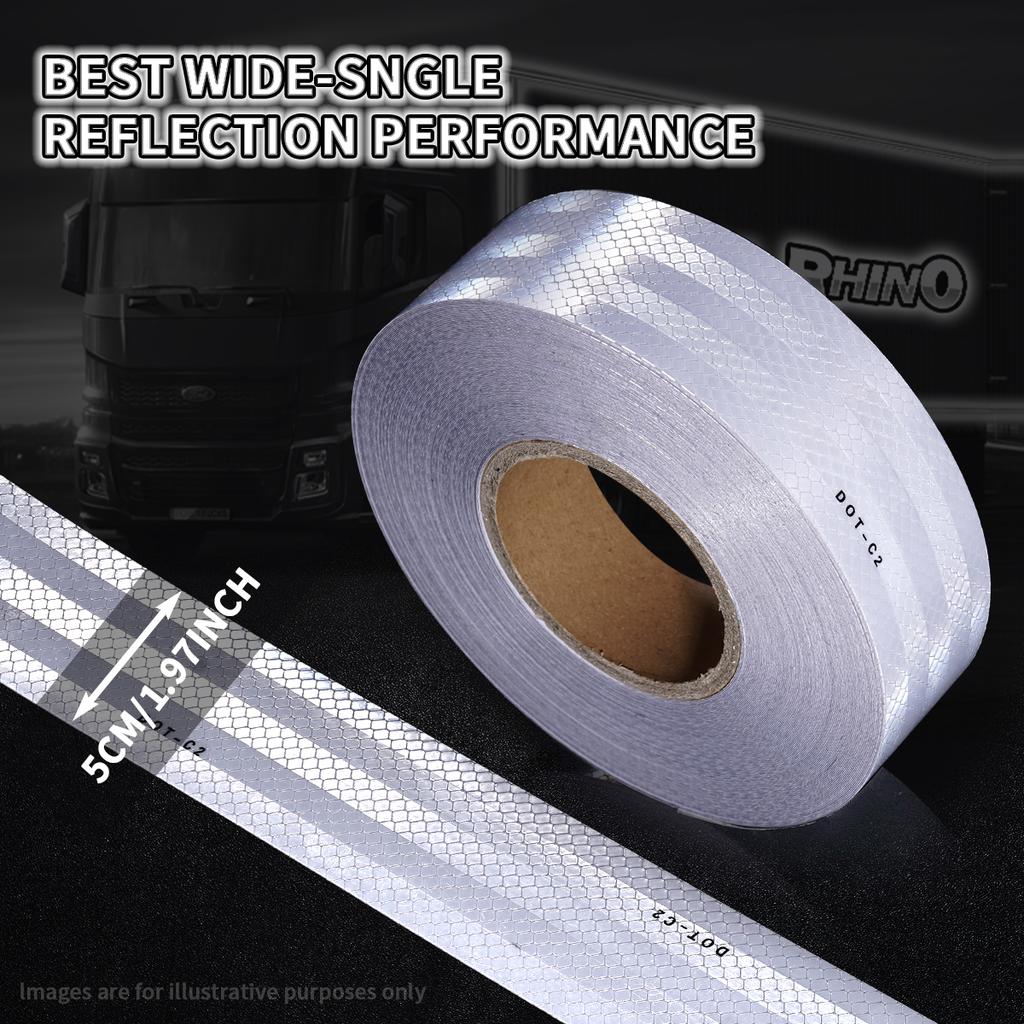 White Reflective Tape DOT-C2 Safety Warning Sticky Road Conspicuous Sticker Waterproof Reflective Strip For Truck Van