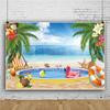 Summer Hawaii Beach Backdrop Tropical Flowers Aloha Luau Sea Surfboard Holiday Party Birthday Photography Background Decor Props