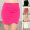 Sexy Women High Waist Pencil Mini Skirt Office Lady Hip Wrapped Solid Color Elastic Bodycon Short