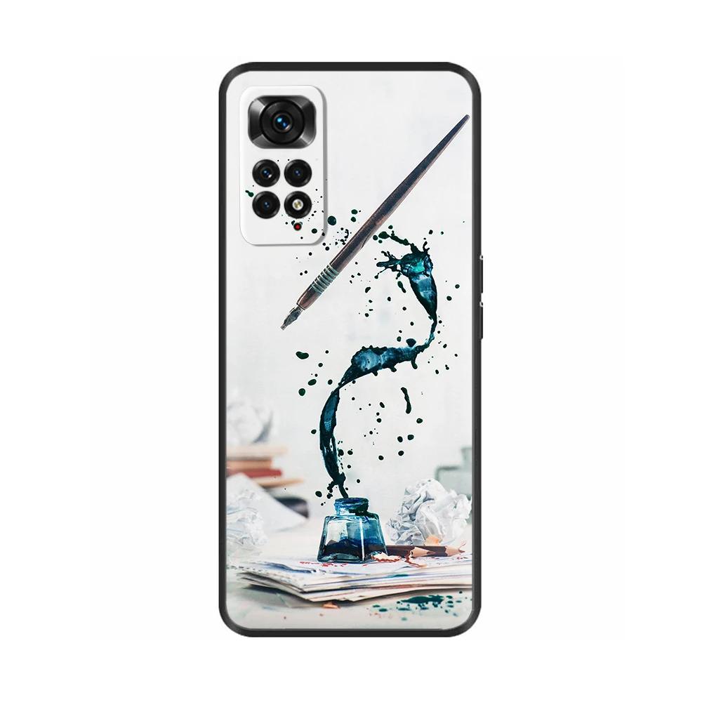 Чехол для Xiaomi Redmi Note 11 11S Мягкий Жидкий Силикон Мультяшная Крышка для Redmi Note11 Pro Plus Fundas Узорчатая Полная Защита