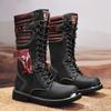 Мужские высокие мотоциклетные ботинки осенне-зимние модные уличные противоударные противоскользящие повседневные кожаные ботинки на мягкой подошве