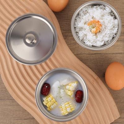 1 шт. Маленькая суповая миска, миска для паровых яиц с крышкой, термостойкая миска для риса, кухонная посуда из нержавеющей стали 304, детская миска