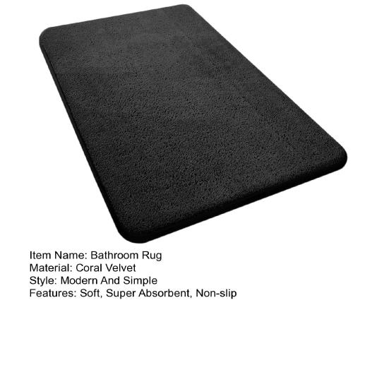 Коврик для ванной комнаты Мягкие коврики из микрофибры Нескользящие Толстые Водопоглощающие Напольные коврики Машинная стирка Пушистые коврики для душа Ванн