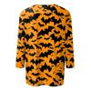 Shirt For Women's Fashion Casual V Neck 3/4 Sleeve Loose Halloween Printed T-Shirt Ladies Top