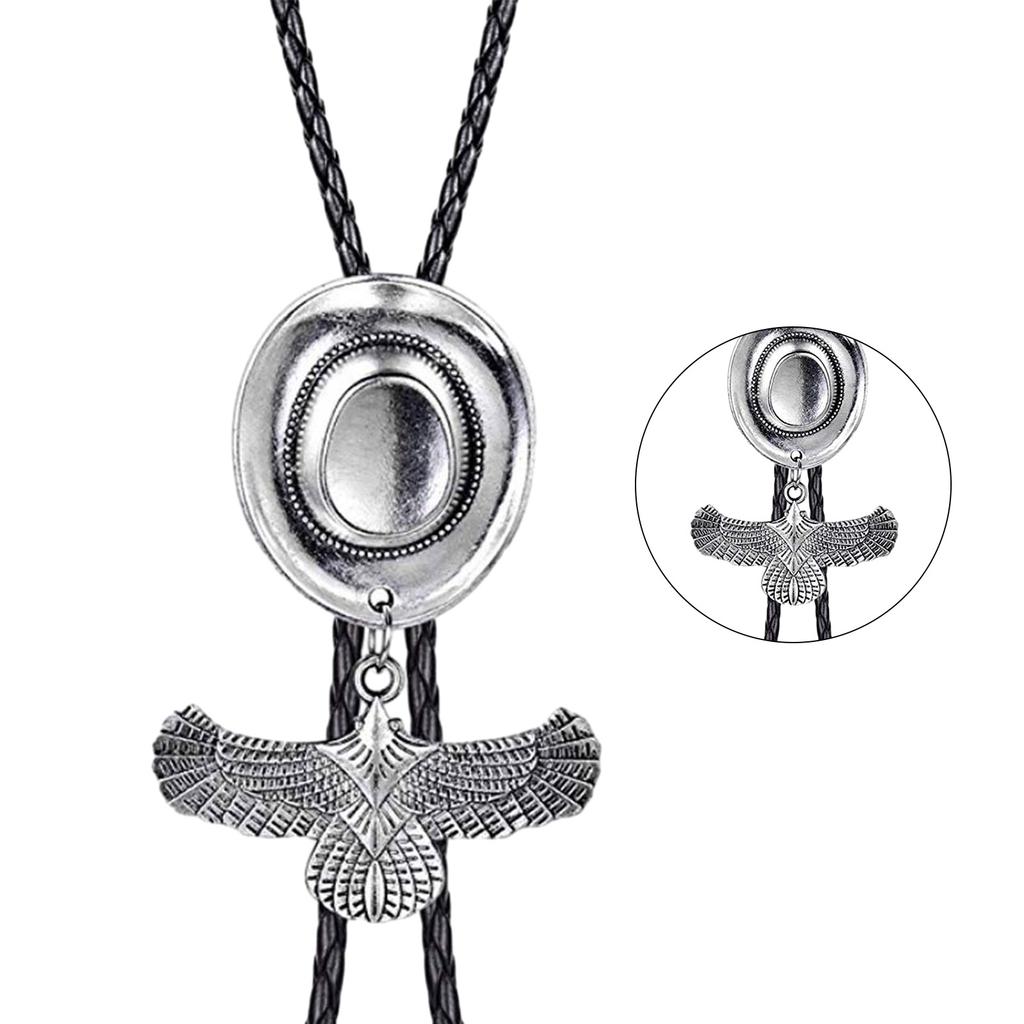 Винтажный западный ковбойский галстук-боло Ковбойская шляпа Галстук Панк Ожерелье Аксессуар для костюма Американский галстук-бола Западный