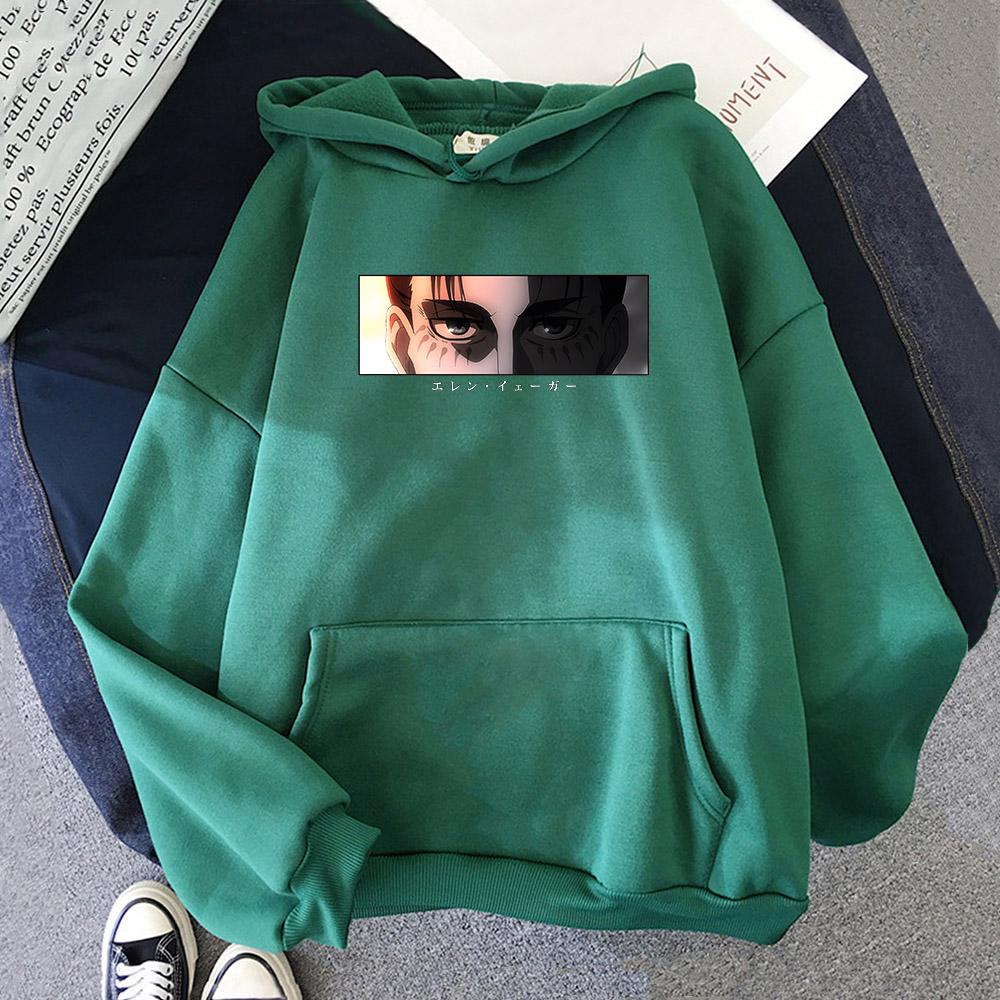 Толстовки с капюшоном в стиле аниме «Атака Титанов» Эрен Харадзюку, мужские и женские толстовки с забавным графическим уличным принтом, повседневные топы с длинными рукавами и принтом, толстовки