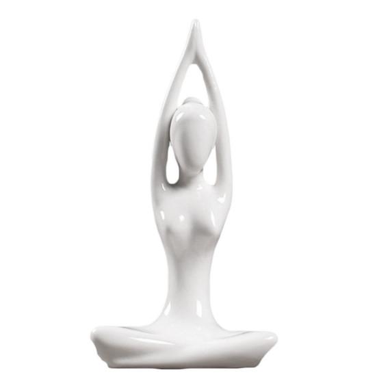 Творческая статуя йоги Экологичная керамическая гладкая поверхность